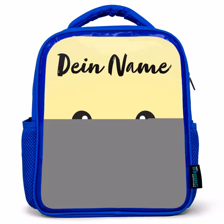 Kinderrucksack mit Namen - Blau - Kawai - Küken - Gelb — 1
