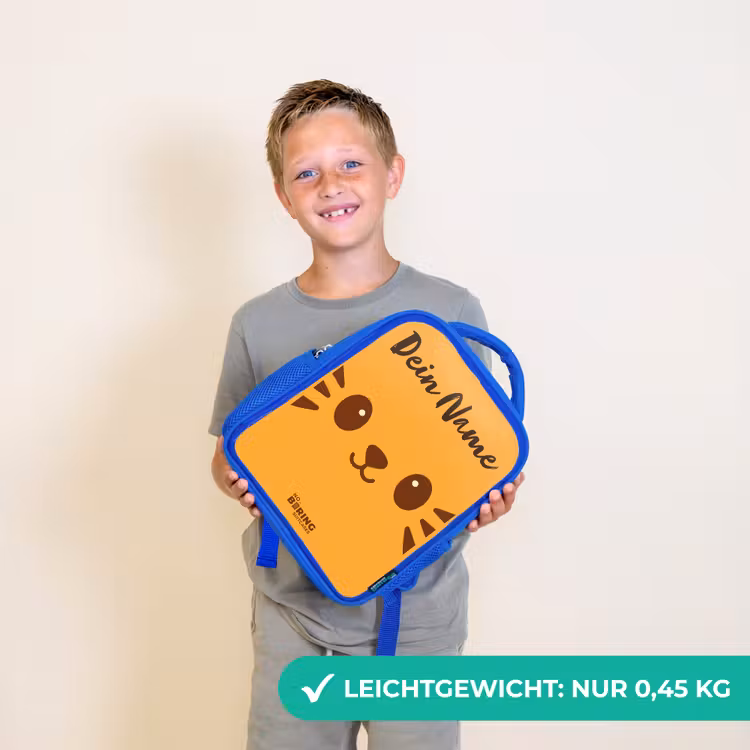 Kinderrucksack mit Namen - Blau - Kawai - Tiger - Orange — 4