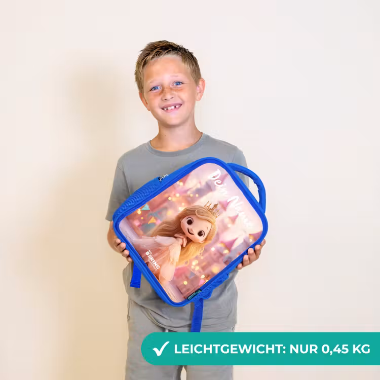 Kinderrucksack mit Namen - Blau - Prinzessin - Rosa - Schloss — 4