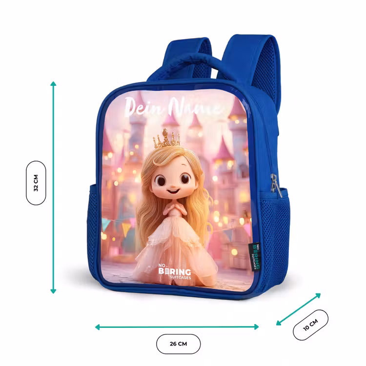 Kinderrucksack mit Namen - Blau - Prinzessin - Rosa - Schloss — 6