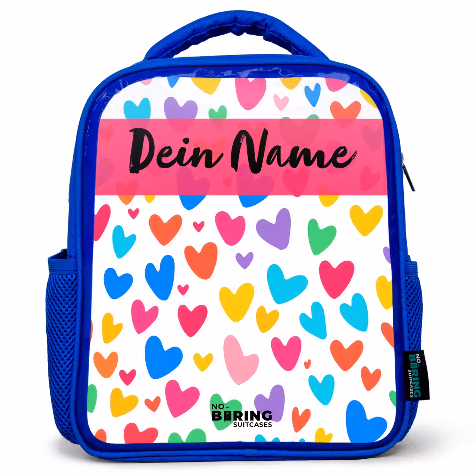 Kinderrucksack - Blau - Herzen - Bunt - Muster — 1