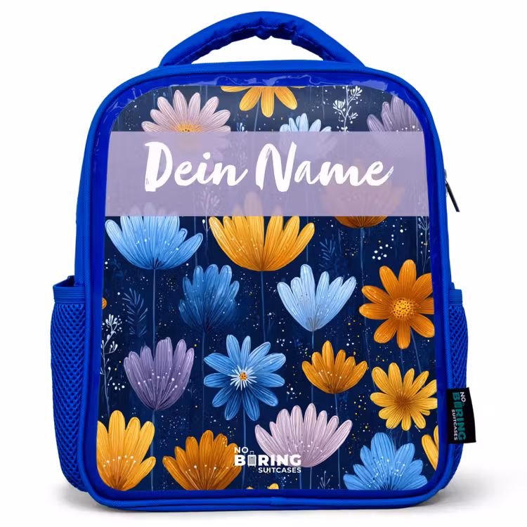Kinderrucksack - Blau - Blumen - Muster - Blau — 1