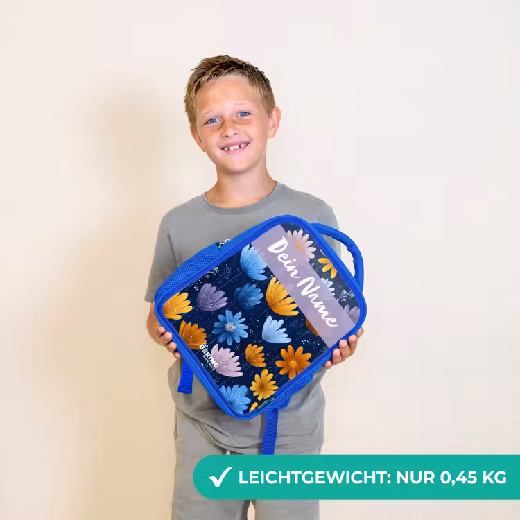 Kinderrucksack - Blau - Blumen - Muster - Blau — 4