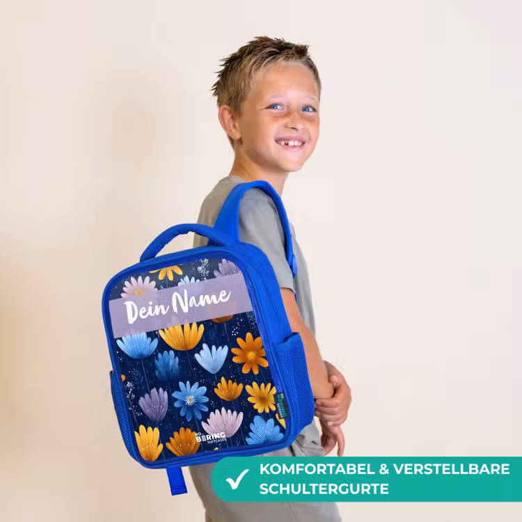 Kinderrucksack - Blau - Blumen - Muster - Blau — 5