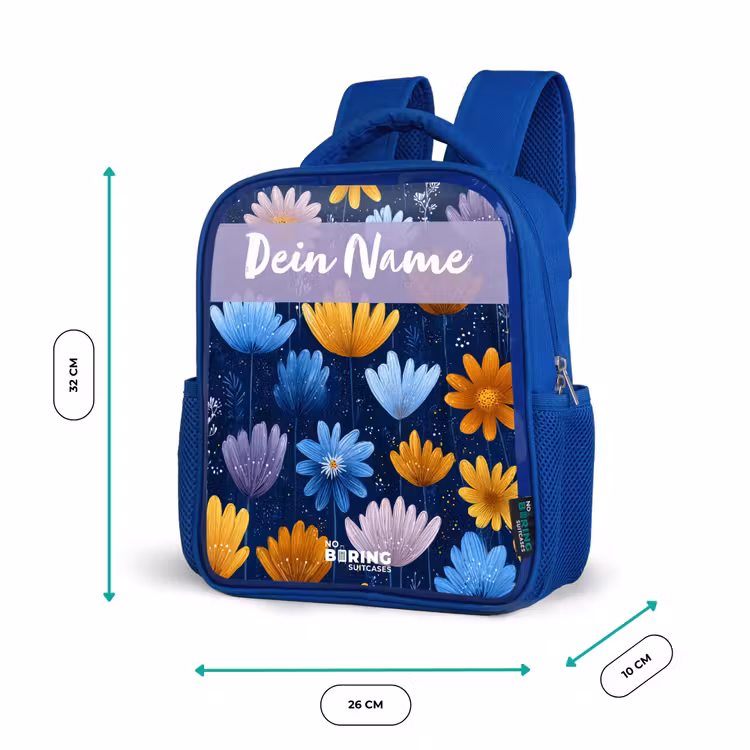 Kinderrucksack - Blau - Blumen - Muster - Blau — 6