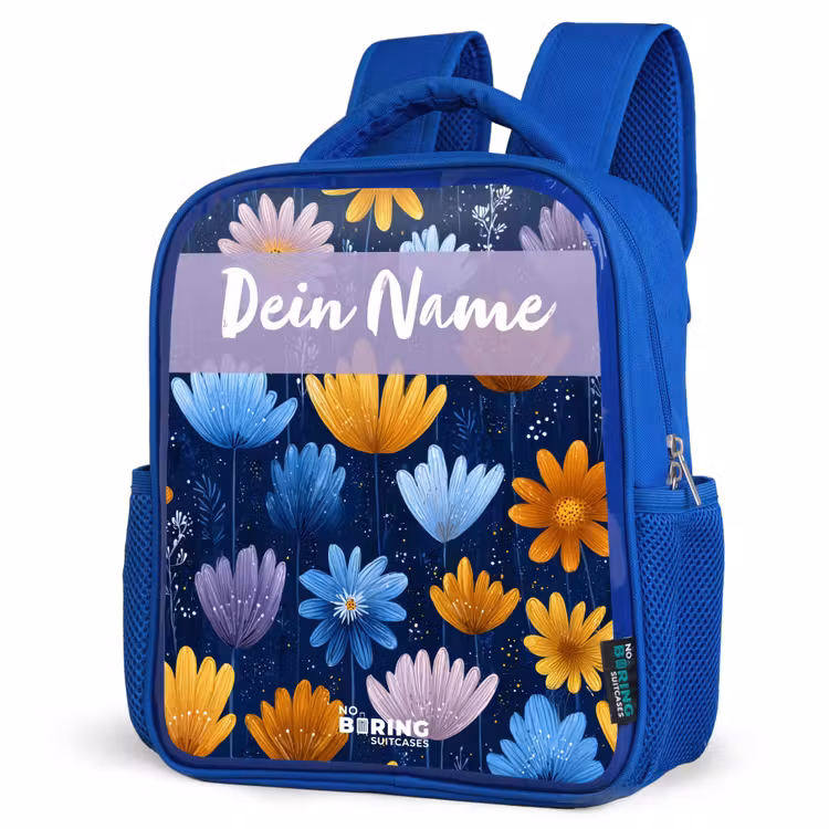 Kinderrucksack - Blau - Blumen - Muster - Blau — 7