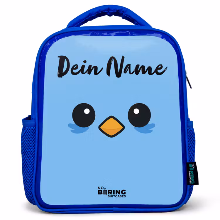 Kinderrucksack mit Namen - Blau - Kawai - Vogel - Blau — 1