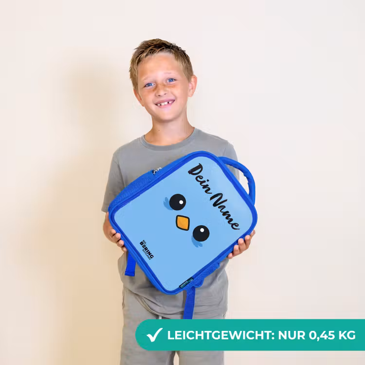 Kinderrucksack mit Namen - Blau - Kawai - Vogel - Blau — 4