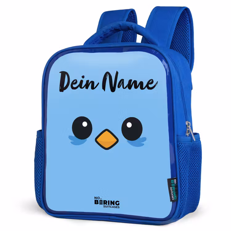 Kinderrucksack mit Namen - Blau - Kawai - Vogel - Blau — 7