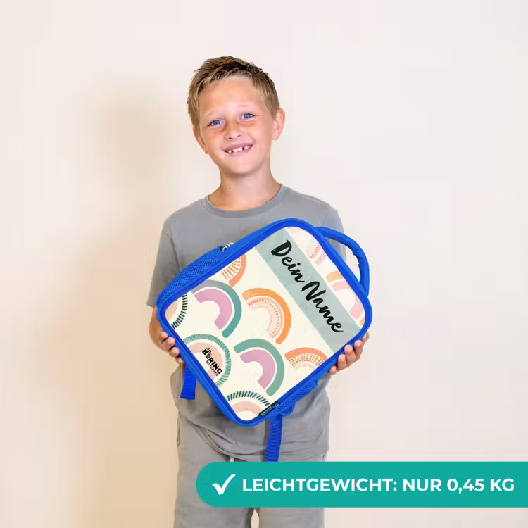 Kinderrucksack - Blau - Regenbogen - Pastell - Muster — 4