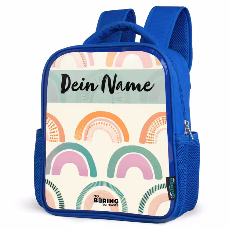 Kinderrucksack - Blau - Regenbogen - Pastell - Muster — 7