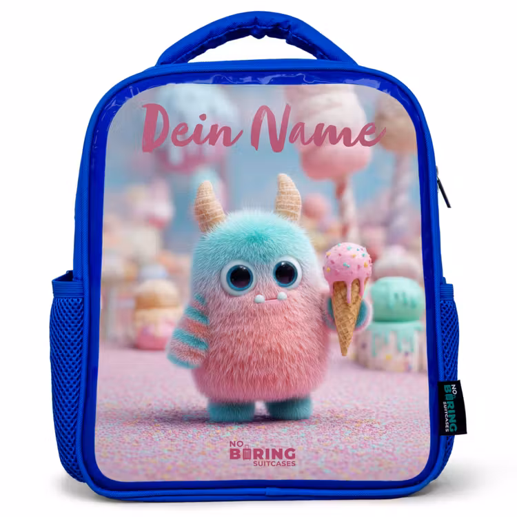 Kinderrucksack - Blau - Süßes Monster Süßigkeiten Abenteuer — 1