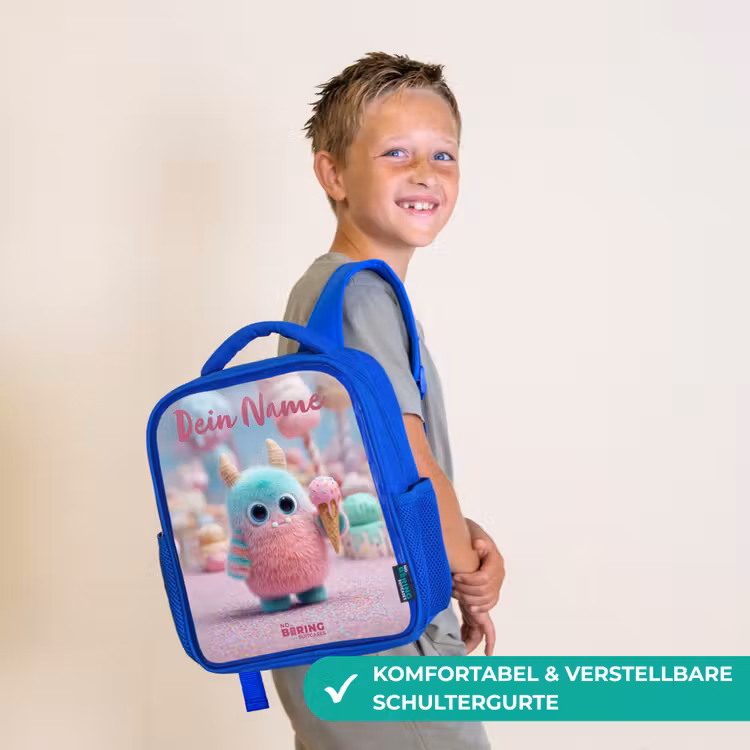 Kinderrucksack - Blau - Süßes Monster Süßigkeiten Abenteuer — 5