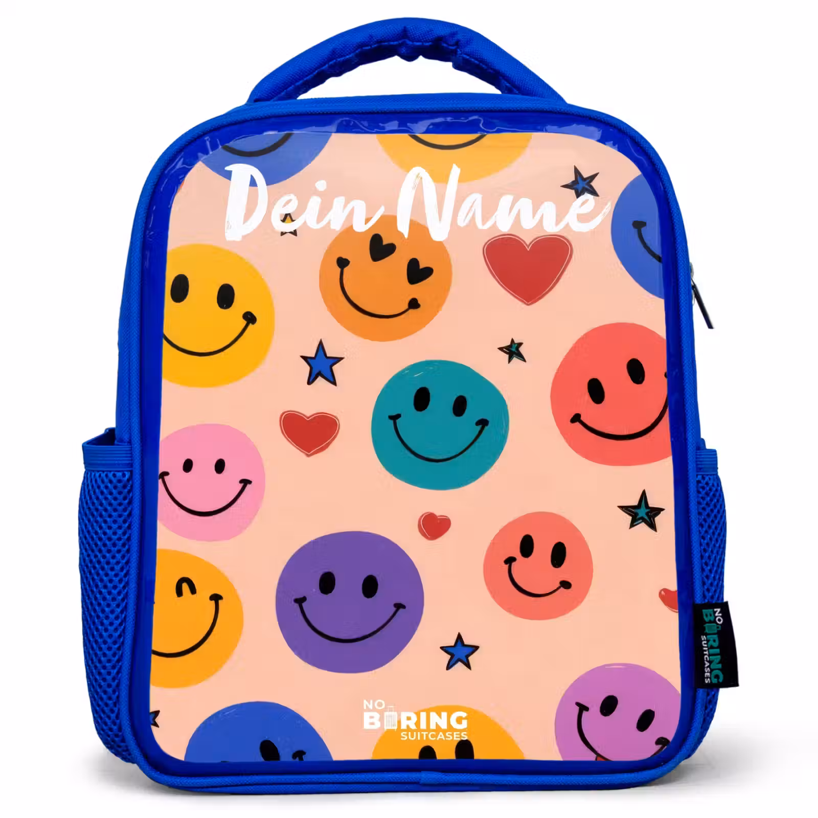 Kinderrucksack - Blau - Fröhliches Smiley-Muster — 1