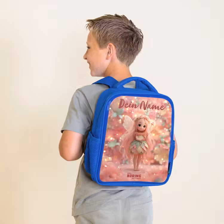 Kinderrucksack - Blau - Blumenfee in rosa Märchenwelt — 2