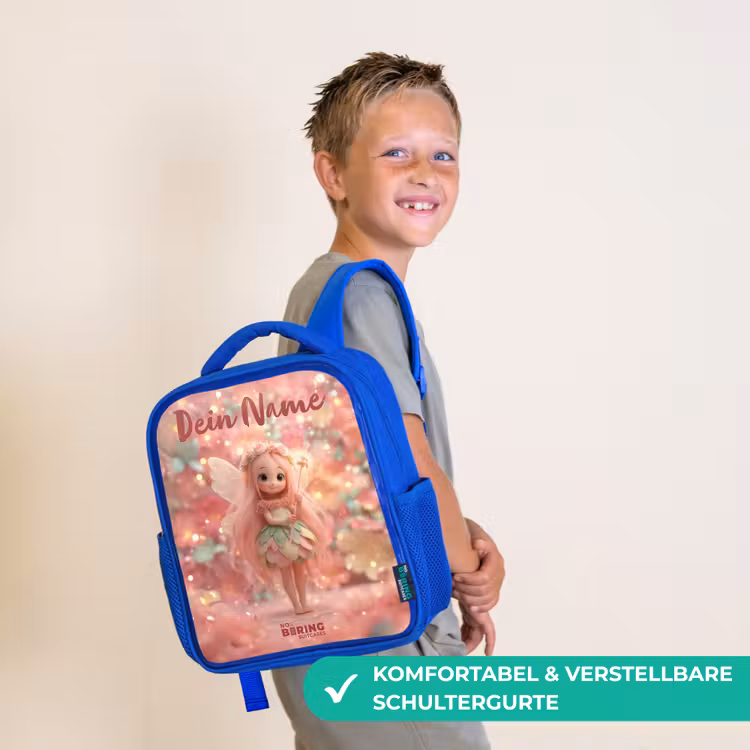 Kinderrucksack - Blau - Blumenfee in rosa Märchenwelt — 5