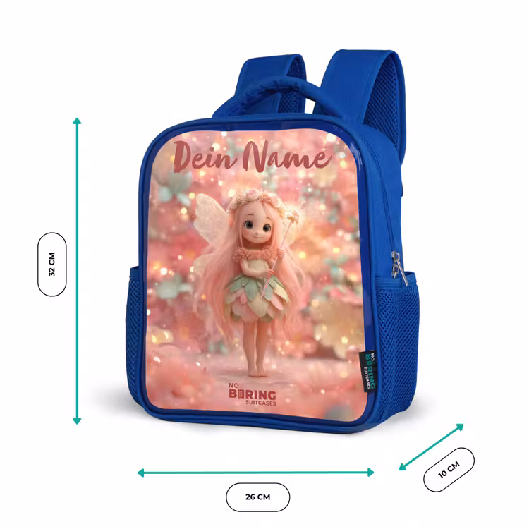 Kinderrucksack - Blau - Blumenfee in rosa Märchenwelt — 6