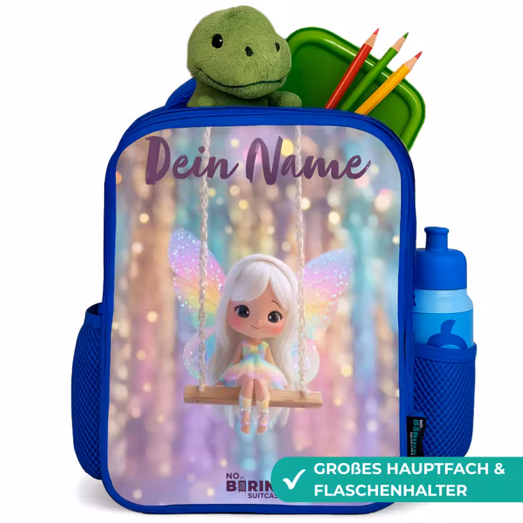 Kinderrucksack - Blau - Fee - Elf - Regenbogen — 3