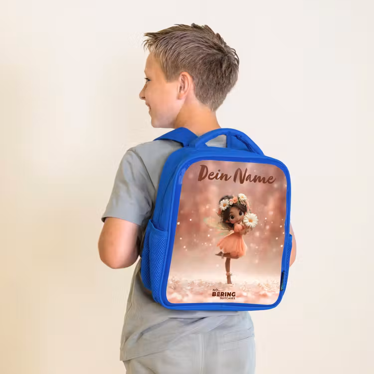 Kinderrucksack - Blau - Fee mit Gänseblümchen — 2