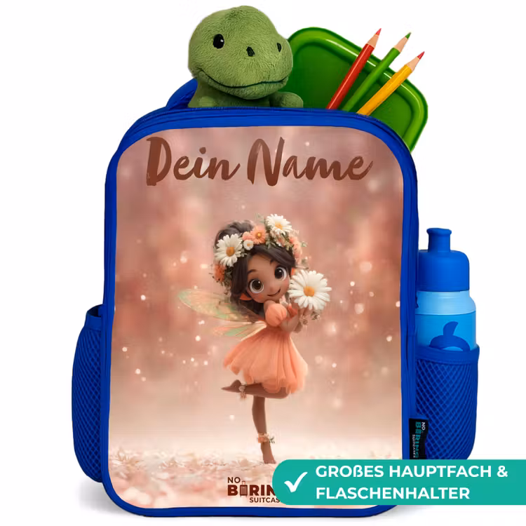 Kinderrucksack - Blau - Fee mit Gänseblümchen — 3