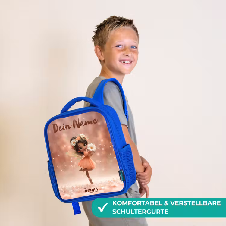 Kinderrucksack - Blau - Fee mit Gänseblümchen — 5