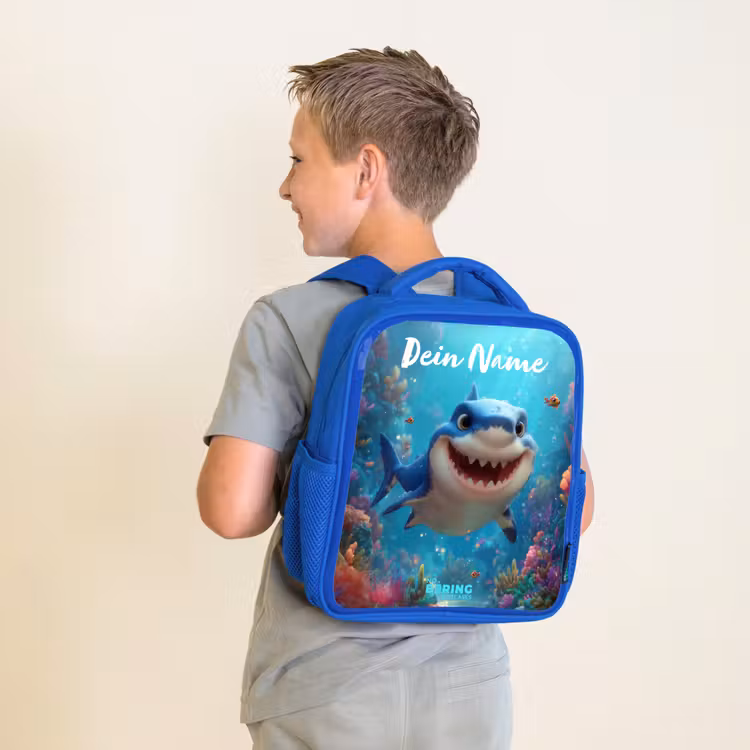 Kinderrucksack - Blau - Riff - Koralle - Hai - Tier — 2