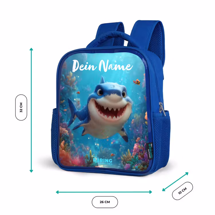 Kinderrucksack - Blau - Riff - Koralle - Hai - Tier — 6