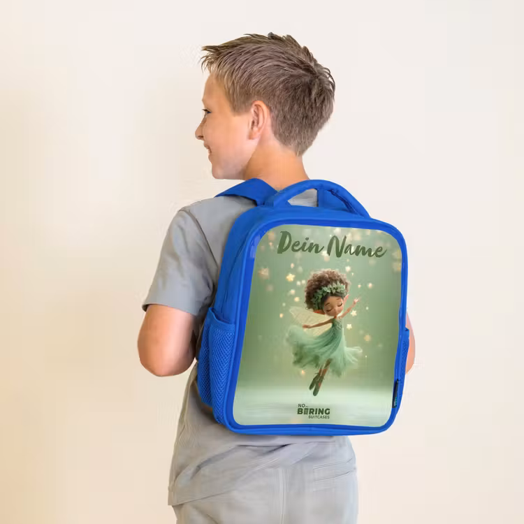 Kinderrucksack - Blau - Tanzende Fee in grünem Licht — 2