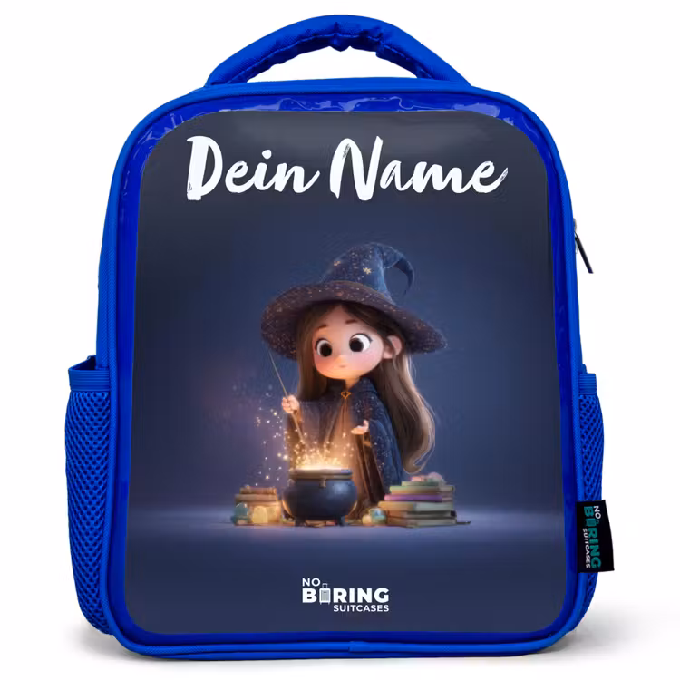 Kinderrucksack - Blau - Verwunschenes Mädchen mit Kessel — 1