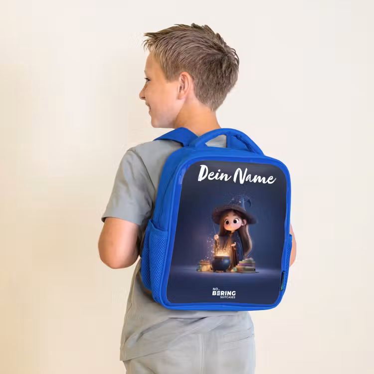 Kinderrucksack - Blau - Verwunschenes Mädchen mit Kessel — 2