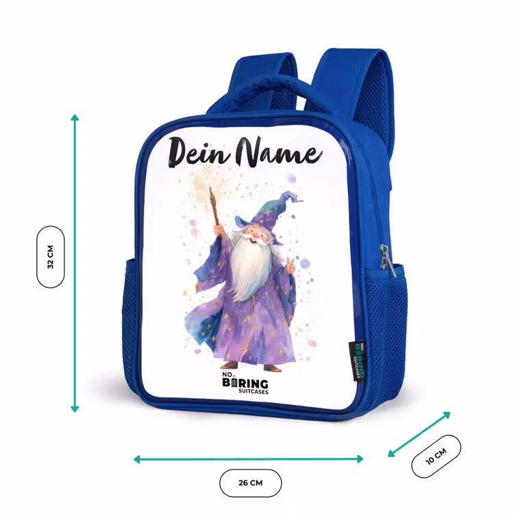 Kinderrucksack - Blau - Alter Magier mit Stab — 6