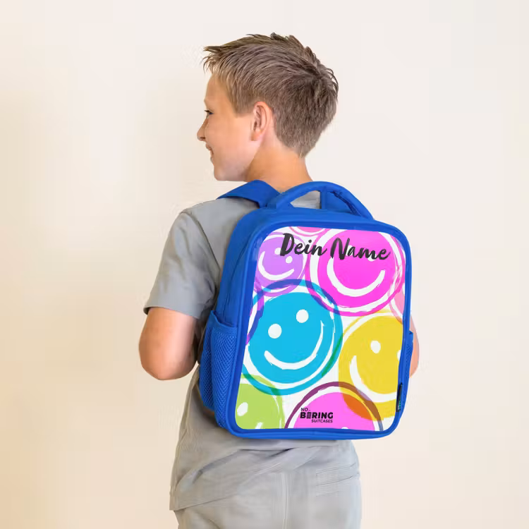 Kinderrucksack - Blau - Bunte Lächel-Explosion — 2