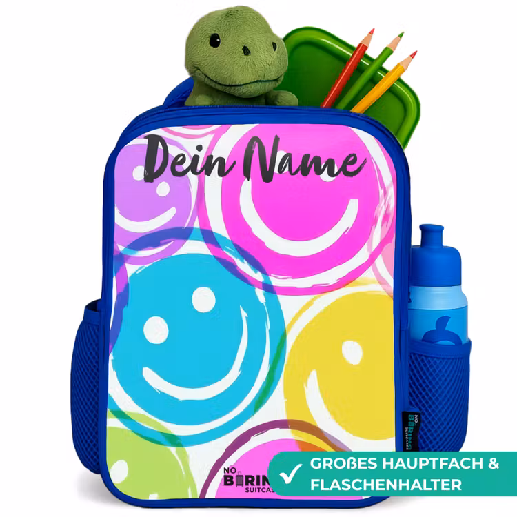 Kinderrucksack - Blau - Bunte Lächel-Explosion — 3