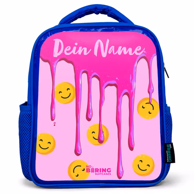 Kinderrucksack - Blau - Farbe - Smiley - Rosa — 1
