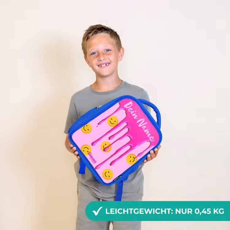 Kinderrucksack - Blau - Farbe - Smiley - Rosa — 4