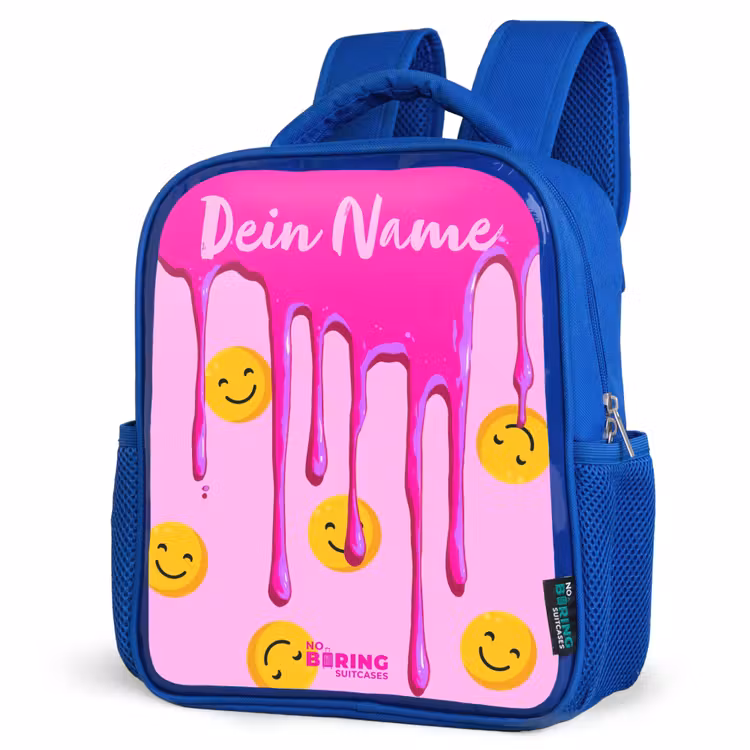 Kinderrucksack - Blau - Farbe - Smiley - Rosa — 7