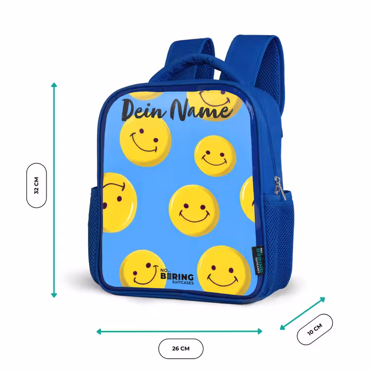 Kinderrucksack - Blau - Fröhlicher Smiley-Regen — 6