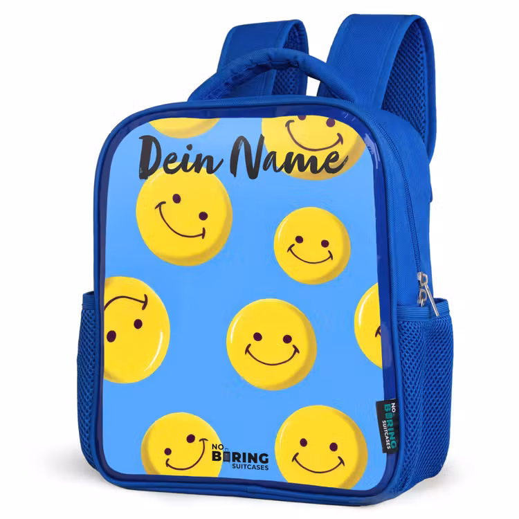Kinderrucksack - Blau - Fröhlicher Smiley-Regen — 7