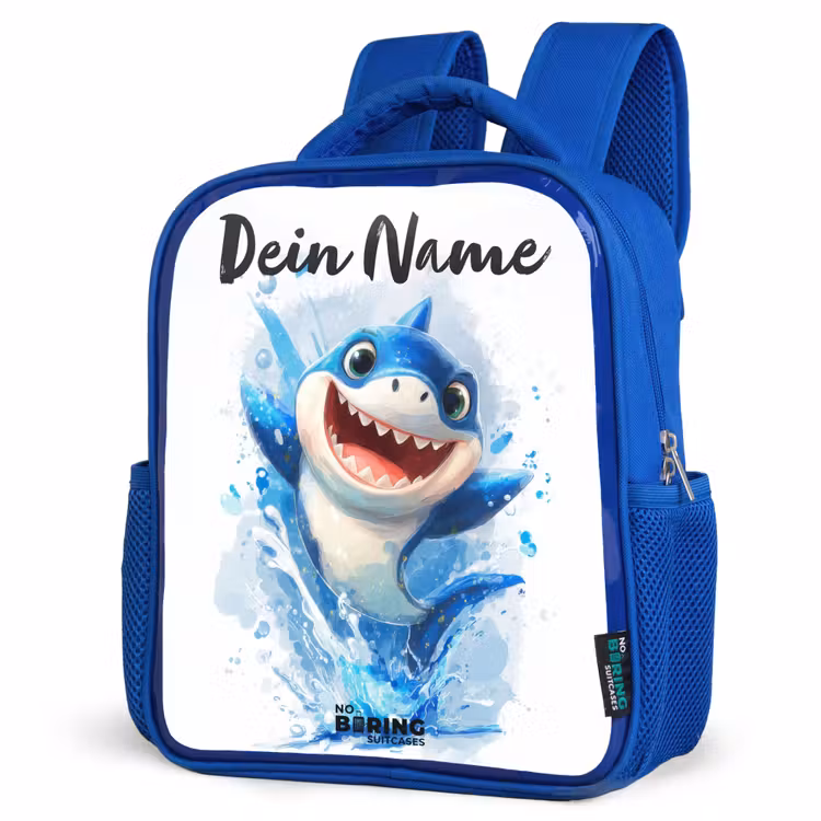 Kinderrucksack - Blau - Hai - Zähne - Wasser — 7