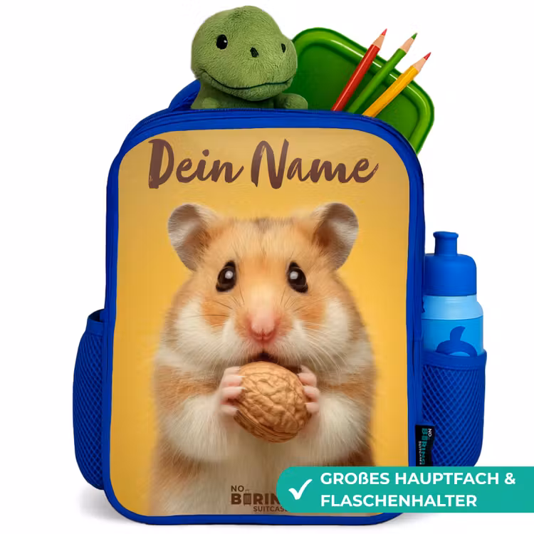 Kinderrucksack - Blau - Hamster - Walnuss - Tier — 3