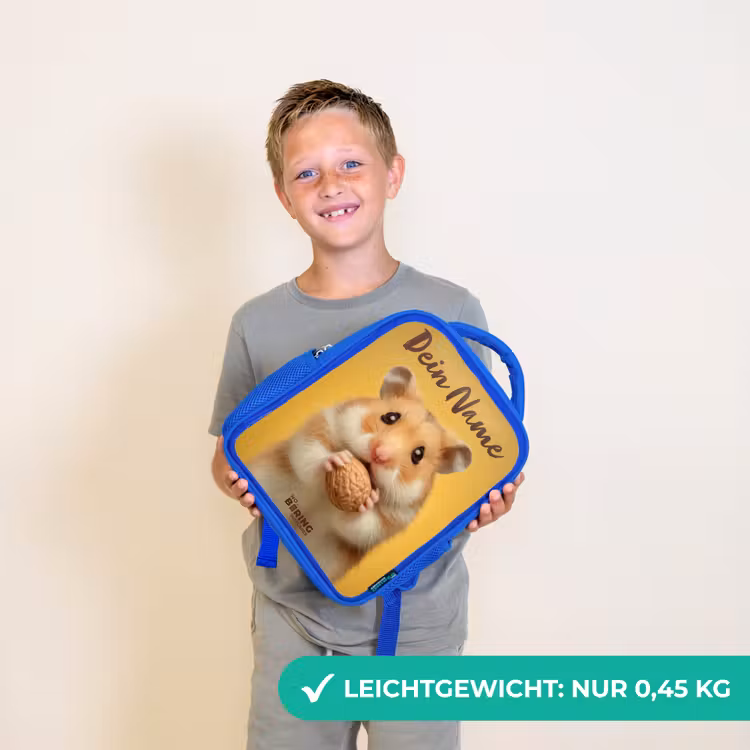 Kinderrucksack - Blau - Hamster - Walnuss - Tier — 4
