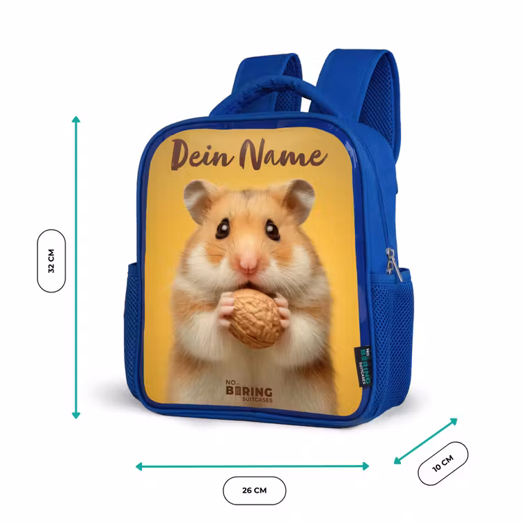 Kinderrucksack - Blau - Hamster - Walnuss - Tier — 6