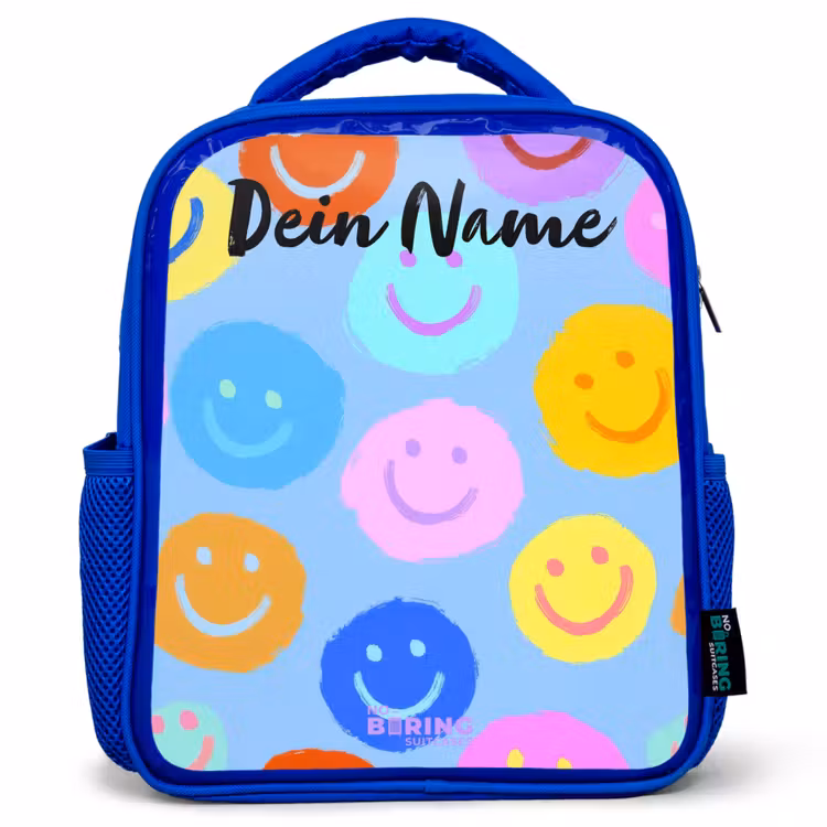 Kinderrucksack - Blau - Heiteres Muster von Smileys — 1