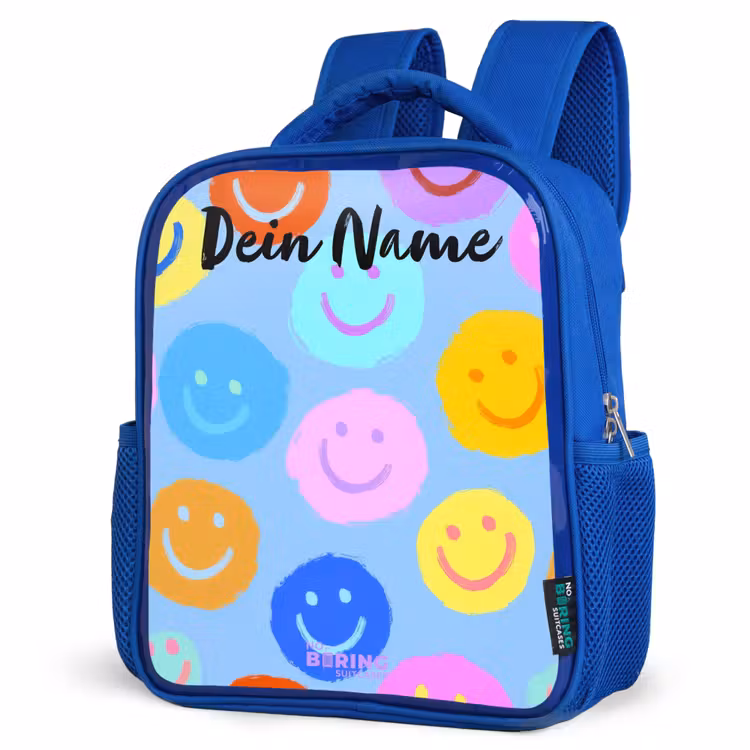 Kinderrucksack - Blau - Heiteres Muster von Smileys — 7