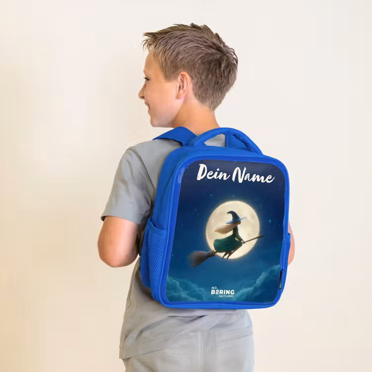 Kinderrucksack - Blau - Hexe im Mondscheinflug — 2