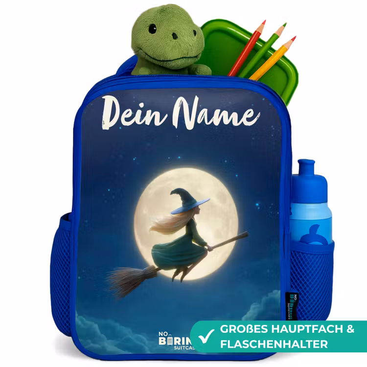 Kinderrucksack - Blau - Hexe im Mondscheinflug — 3
