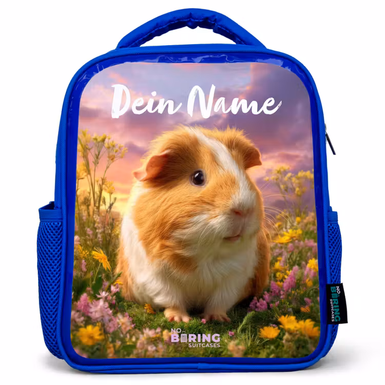 Kinderrucksack - Blau - Meerschweinchen - Natur - Tier — 1