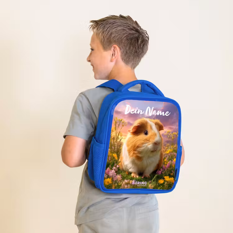 Kinderrucksack - Blau - Meerschweinchen - Natur - Tier — 2