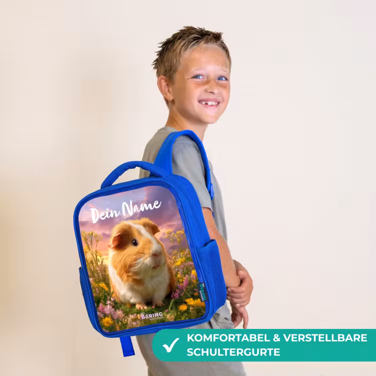 Kinderrucksack - Blau - Meerschweinchen - Natur - Tier — 5