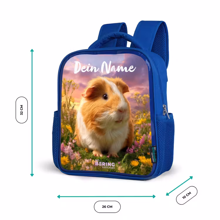 Kinderrucksack - Blau - Meerschweinchen - Natur - Tier — 6